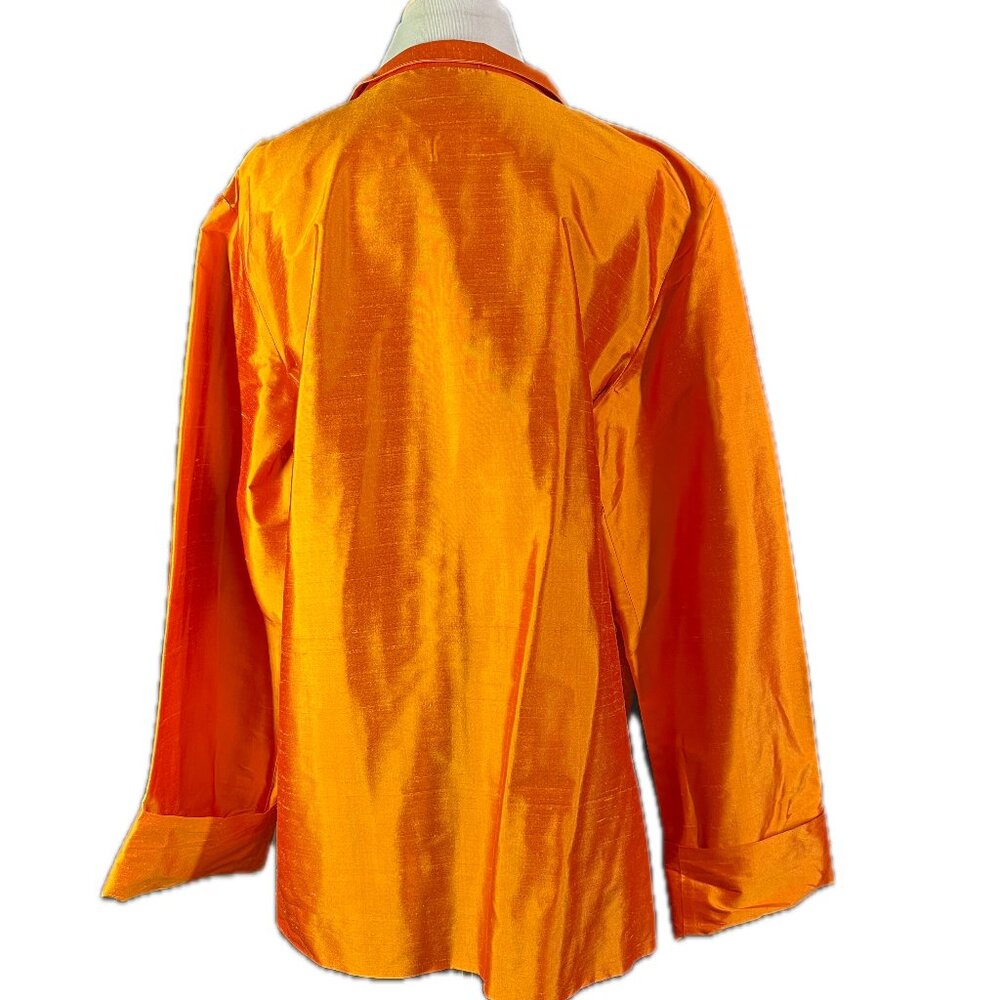 NWT UC2 Under Construction Size XL Silk Jacket Open-Front Reversible Orange - Picture 8 of 12